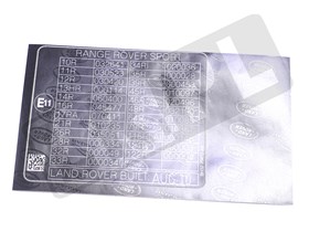 NAKLEJKA INFORMACYJNA POD MASKA RR SPORT LR025989GEN
