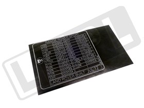 TABLICZKA ZNAMIONOWA HOMOLOGACJI EU LR032368GEN