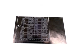 TABLICZKA ZNAMIONOWA HOMOLOGACJI EU LR032368GEN