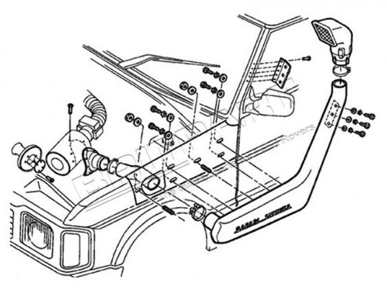 Snorkel safari kompletny Discovery V8 od 90 do 94  - DA3018