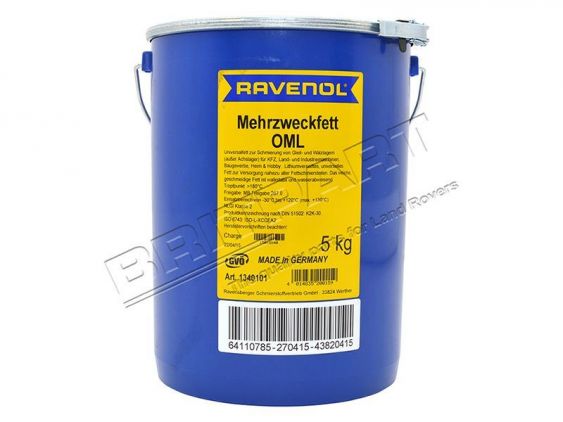 Ravenol Mehrzweckfett OML to uniwersalny smar na bazie litu z dodatkami chroniącymi przed utlenianiem i korozją 5kg - DA4961