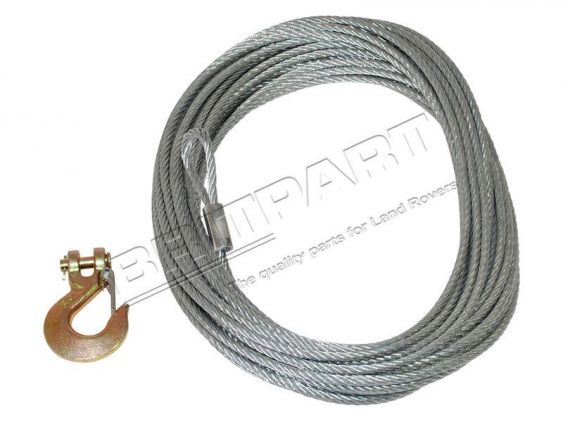 Kabel wyciągarki stalowy ocynkowany do mniejszych wyciągarek 0,31 x 85 cala / 7,94 mm x 26 m (siła przerwania 10 000 funtów / 4535 kg) - DB1339