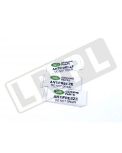 Nalepka antifreeze do not drain Defender / Discovery - BTR328GEN