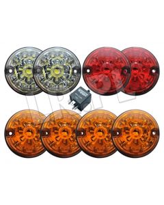 Zestaw lamp i kierunkowskazow LED SIII / Defender do 1995 - DA1192