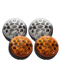 Zastaw przednich lamp ledowych Lr 90 / 110 / Defender 2szt przezroczyste + 2szt pomarańczowe - DA1274