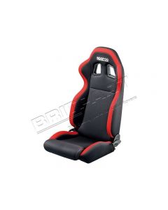 Fotel Sparco przód R100 kolor czarno - czerwona skóra LR 90 / 110 / Defender Wymaga dodatkowych części montażowych informacje w opisie - DA7305