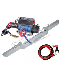 Zestaw zderzak skrzynkowy ocynkowany z wyciągarką DB12000i lina syntetyczna Defender - DB1313RGALV