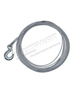 Lina stalowa ocynkowana do wyciągarki z hakiem 4mm x 15m (siła 4000 funtów / 1814 kg) - DB1354