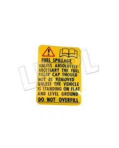 Naklejka ostrzegająca przy wlewie paliwa Discovey 2 , Range Rover Classic - ESR436GEN